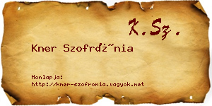Kner Szofrónia névjegykártya